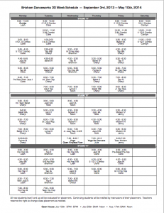 Brixham Danceworks 30 Week Schedule - Sep. 3rd, 2013 - May 10th, 2014